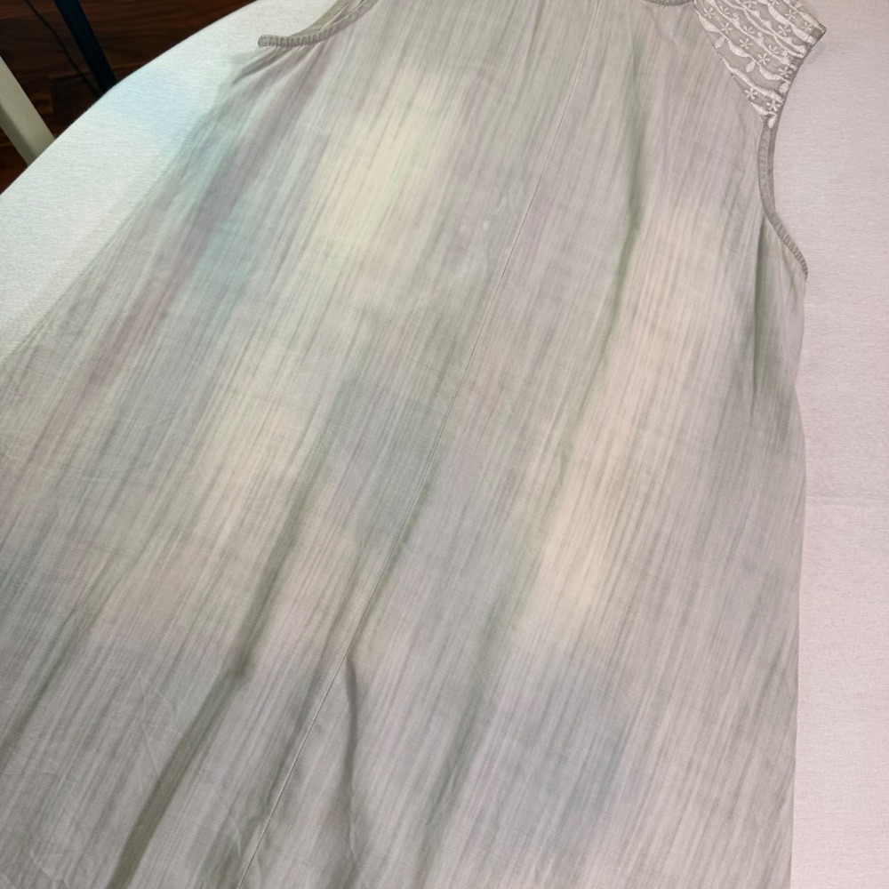 Laju Midi Dress Womens M Grey Distressed Embroidered Tencel Boho Sustainable - Picture 7 of 10